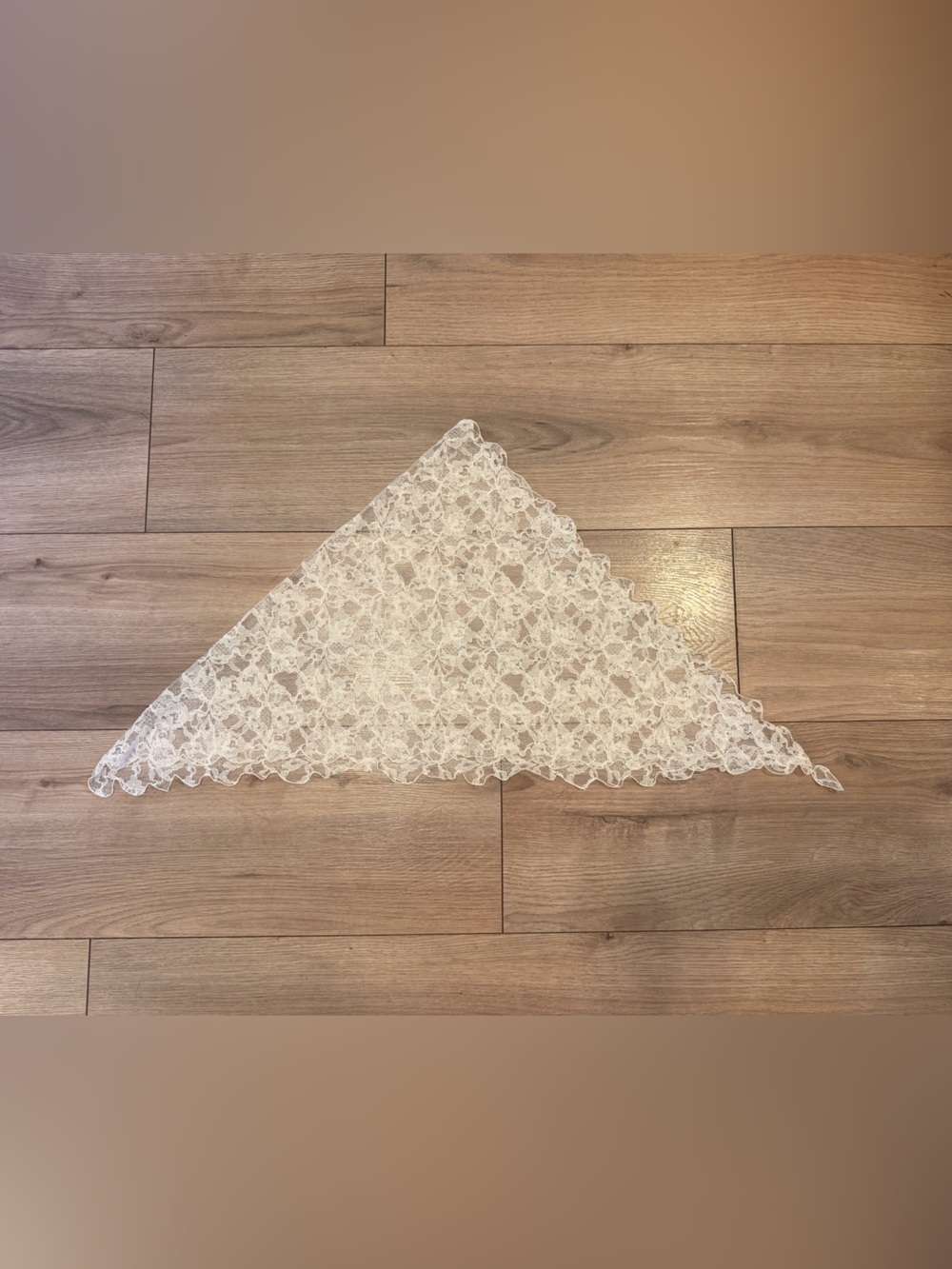 White Lace Triangle Scarf